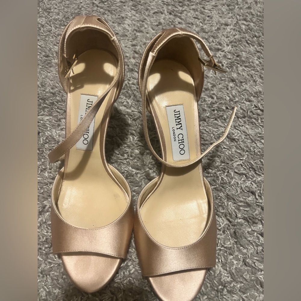 Gorgeous Jimmy Choo Satin Peep Toe Pumps! - image 1